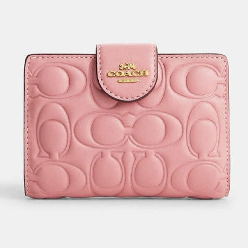 Coach Medium Zip Cofner Embossed Wallet